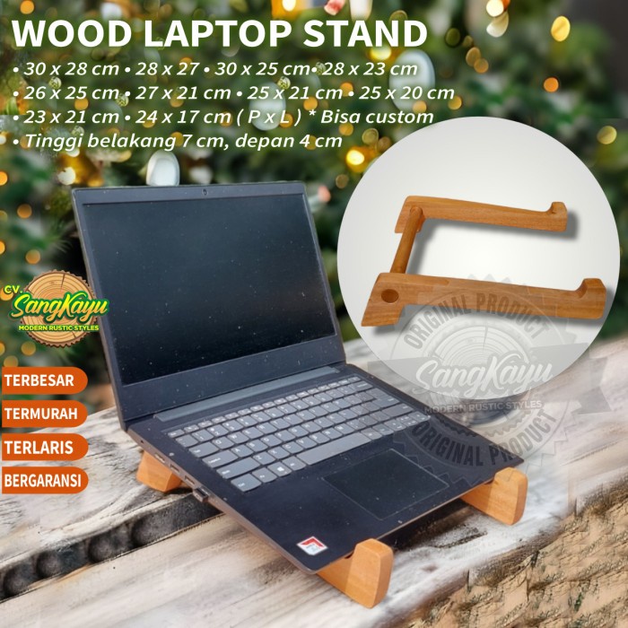 Laptop stand laptop meja laptop kayu macbook stand Notebook stand 8