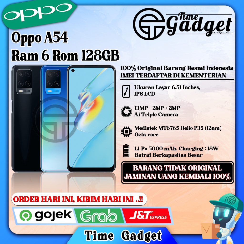 Oppo A54 Ram 6 Rom 128GB Original &amp; Bergaransi Resmi Oppo Service Center Seindonesia