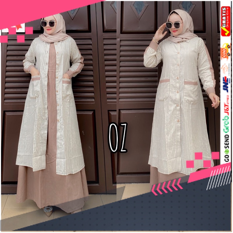 BAJU GAMIS MODEL BARU TERMURAH STYLE TRENDY /gamis rompi new oz/gamis new oz/new oz/dress new oz/dre