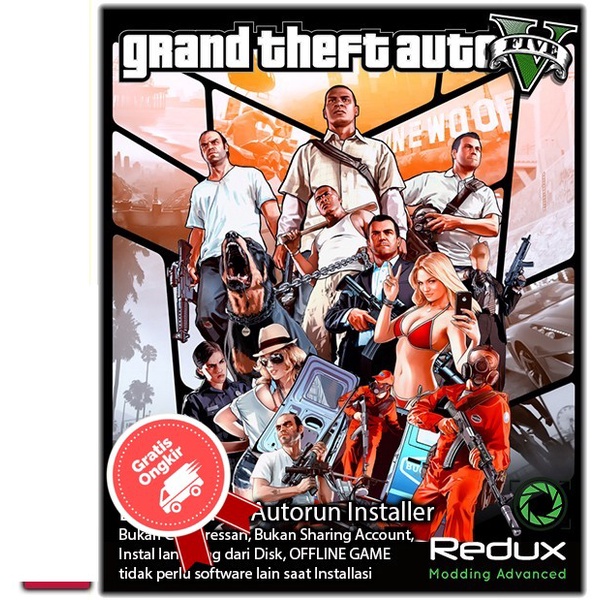 Grand Theft Auto V ( GTA 5 ) REDUX - PC  Game  Shoot - Harddisk 160GB - LINK DOWNLOAD - GAME LAPTOP 