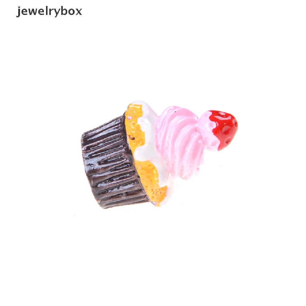 [jewelrybox] 3pcs Strawberry Kue Miniatur Makanan Model Aksesoris Rumah Boneka Butik