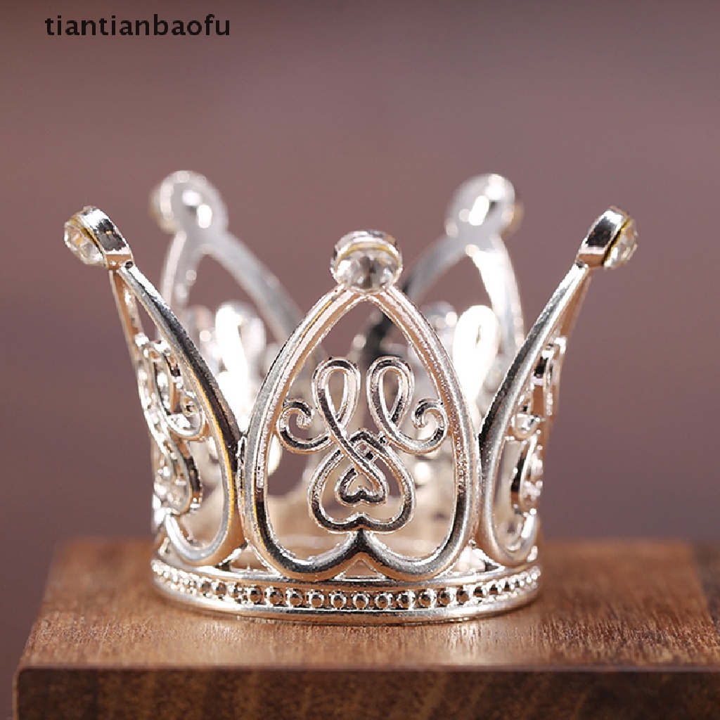 [tiantianbaofu] Mahkota Mini Dekorasi Kue Putri Topper Tiara Mutiara Anak Hiasan Rambut Untuk Pesta Ulang Tahun Pernikahan Dekorasi Kue Butik