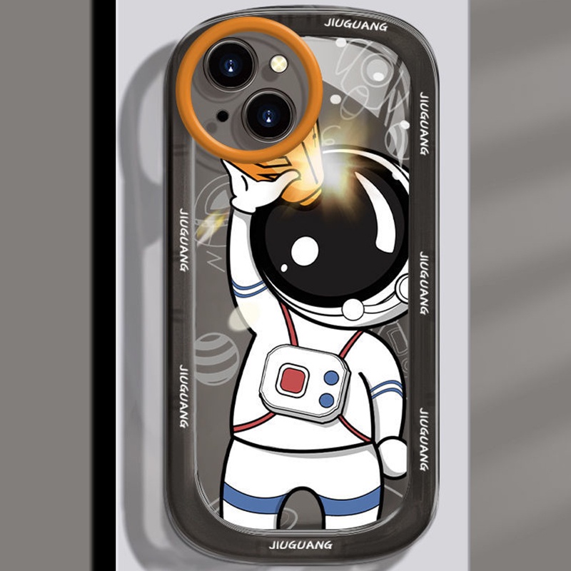 IPHONE Casing TPU Astronot Lucu Kompatibel Untuk Iphone14 13 11 12 Pro Max XS X XR 6s8 +7 Plus Casing Transparan Anti Pecah Cover