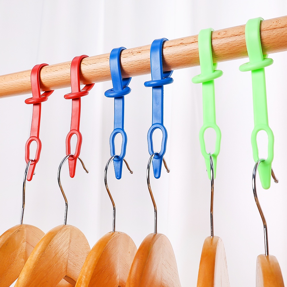 1/6/10pcs Untuk Rak Pengering Pakaian Multifungsi Balkon Rumah Rak Pengeringan Siliceous Coat Hanger Hooks Kreatif Warna Acak Tahan Lama Non-Slip Fixer Windproof Buckle