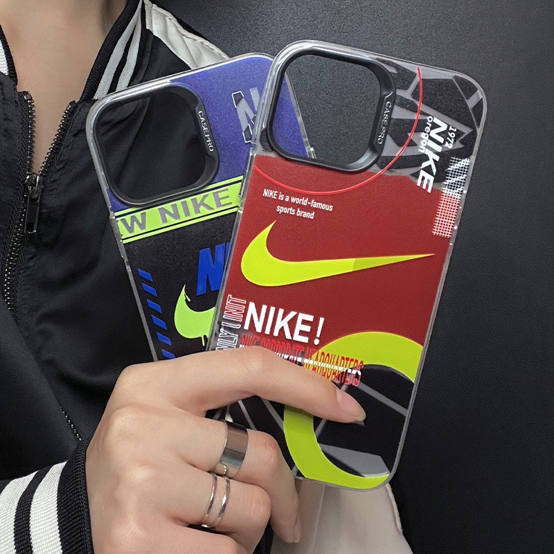 IPHONE Fashion electroplated sports fashion label shockproof phone case Untuk Iphone14 13 12 11 Pro soft shell cover casing