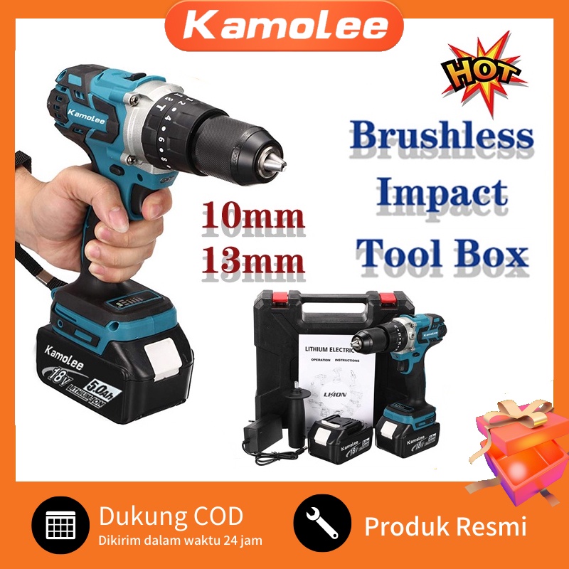 [300 Dari Cuci Gudang] Kamolee DDF485 Bor Listrik Torsi Maksimum 450N.m/520N.m Brushless Isi Ulang 1