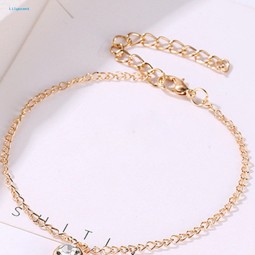 Lilyscent Alloy Gelang Cincin Serba-Satu Untuk Pacaran Indah Wanita Cincin Gelang Set Dipoles