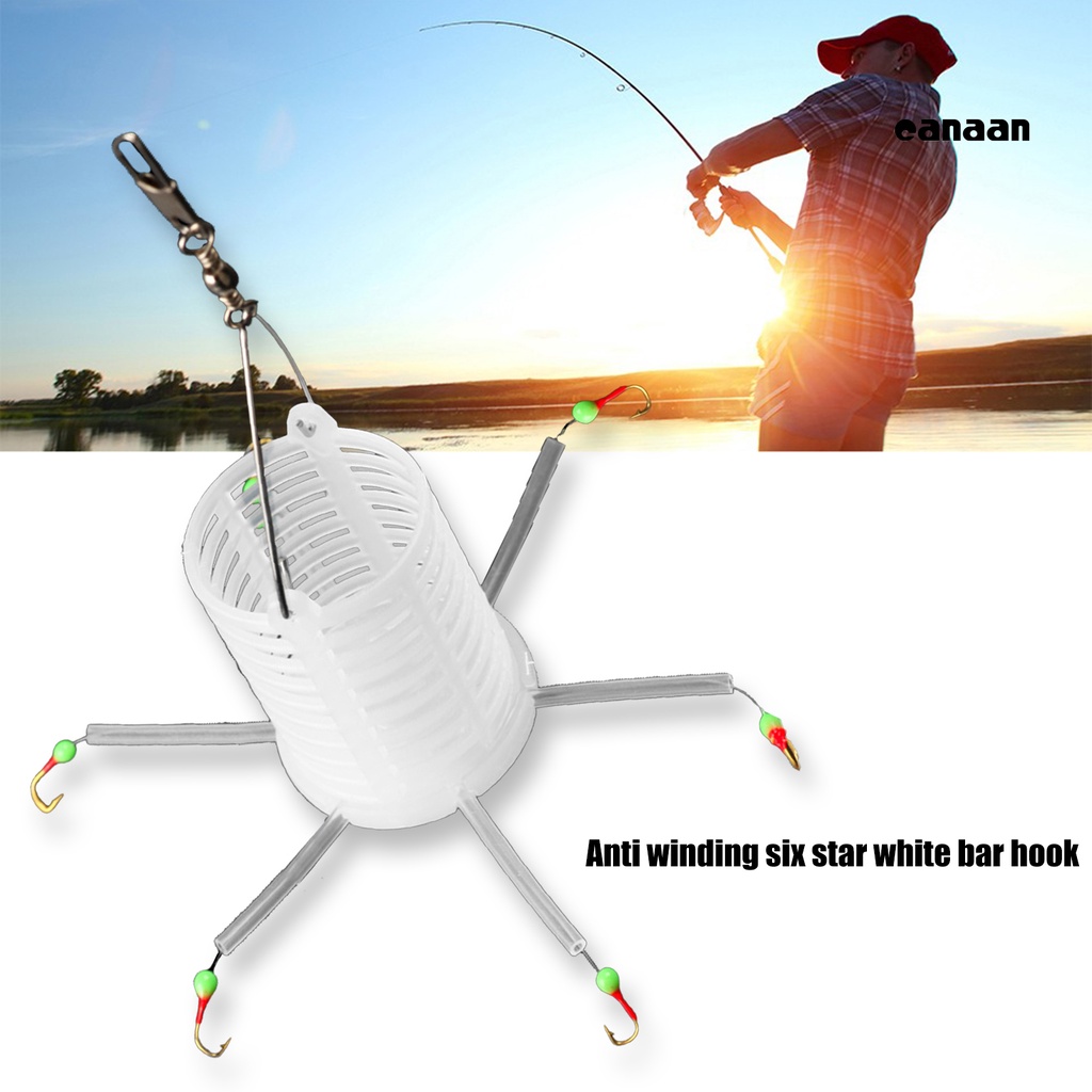 Cnn- Keranjang Perangkap Pancing Plastik Anti Lilitan Berongga Memancing Umpan Kandang Dengan Enam Kait Aksesori Pancing