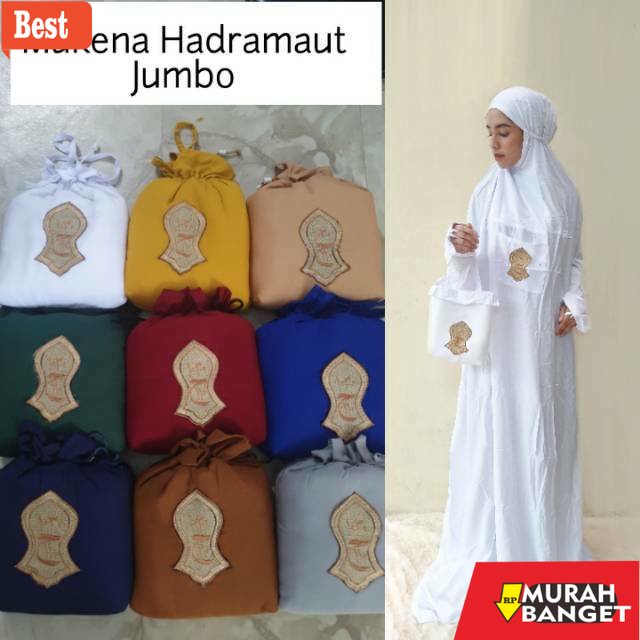 Peralatan ibadah di bulan ramadhan- GALLERY MUKENA HADRAMAUT JUMBO MUKENA TERUSAN MOTIF TEROMPAH
