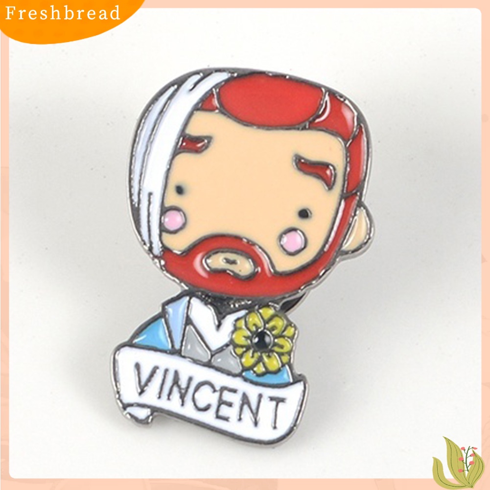 &lt; Freshbread &gt; Fashion Huruf Inggris Vincent Van Gogh Lencana Alloy Bros Pin Pakaian Perhiasan