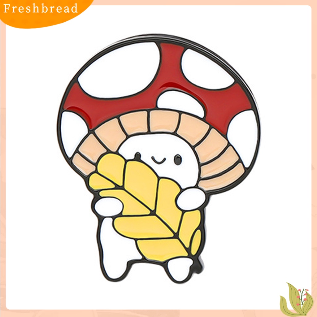 &lt; Freshbread &gt; Bros Anti Kosong Motif Jamur Multicolor Mushroom Bag Pakaian Lapel Pin Untuk Wanita