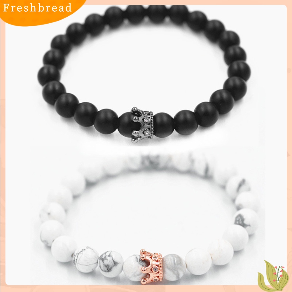 &lt; Freshbread &gt; Gelang Manik Batu Mahkota Unik Wanita Pria Lover Fashion Jewelry Decor Gift