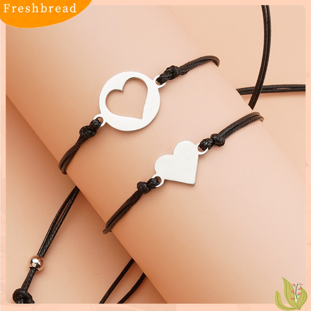 &lt; Freshbread &gt; 1pasang Gelang Ibu Anak Tali Anyaman Yang Dapat Disesuaikan Kasual Geometris Semua Pertandingan Dekorasi Kembali Ke Sekolah Hadiah Berongga Cinta Hati Mommy Me Card Bracelets