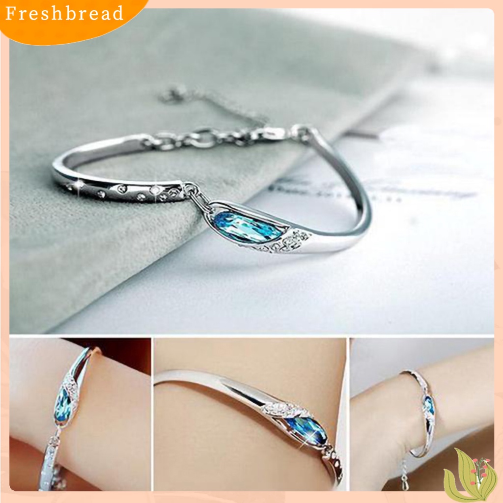 &lt; Freshbread &gt; Gelang Bangle Fashion Berlian Imitasi Ramah Kulit Elegan Untuk Pacaran