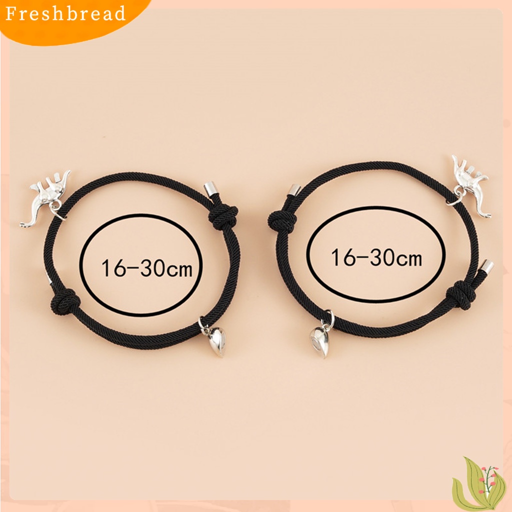 &lt; Freshbread &gt; 1pasang Gelang ic Adsorpsi Susah Pecah Anti Jatuh Keringat-Bukti Adjustable 3D Jantung Dinosaurus Pasangan Gelang Perhiasan Aksesori