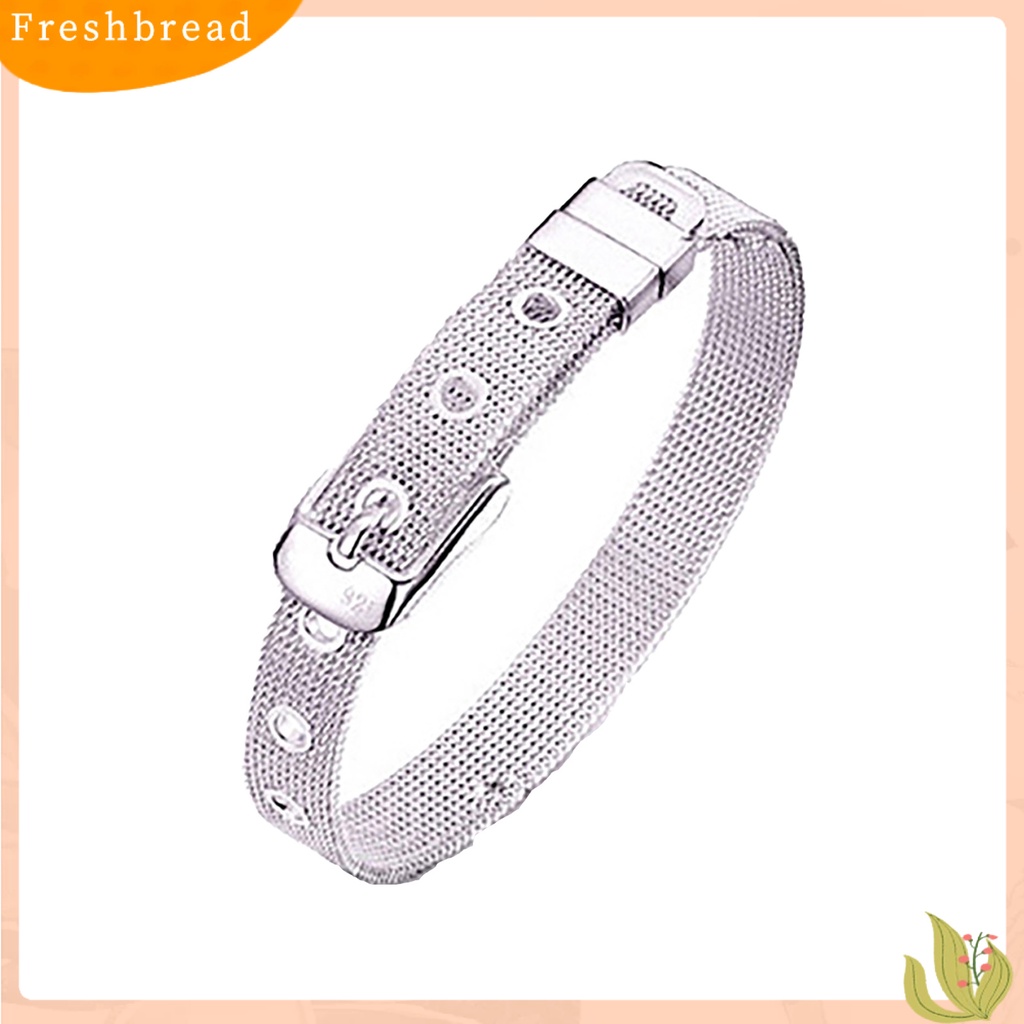 &lt; Freshbread &gt; Gelang Adjustable Pengerjaan Halus Silver Plated Adjustable Belt Gesper Untuk Pakaian Sehari-Hari