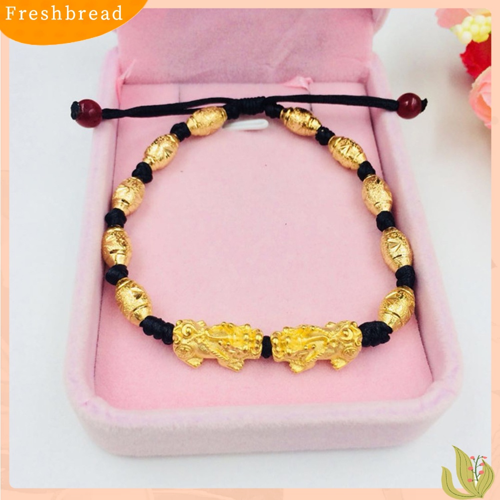 &lt; Freshbread &gt; Unisex Feng Shui Amulet Pi Xiu Pesona Manik-Manik Dikepang Tali Gelang Bangle Hadiah