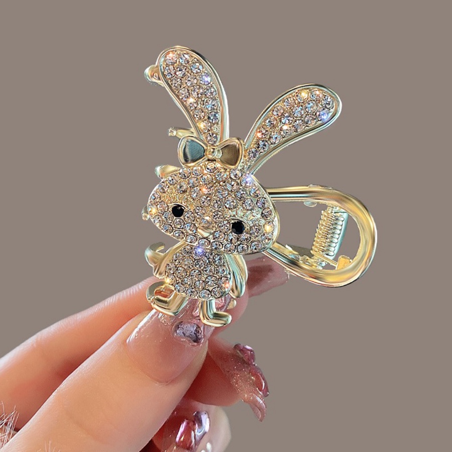 Korea Alloy Kelinci Mutiara Berlian Imitasi Rambut Klip Lucu Kristal Rumbai Jepit Rambut Hairpin Woman Hair Accessories