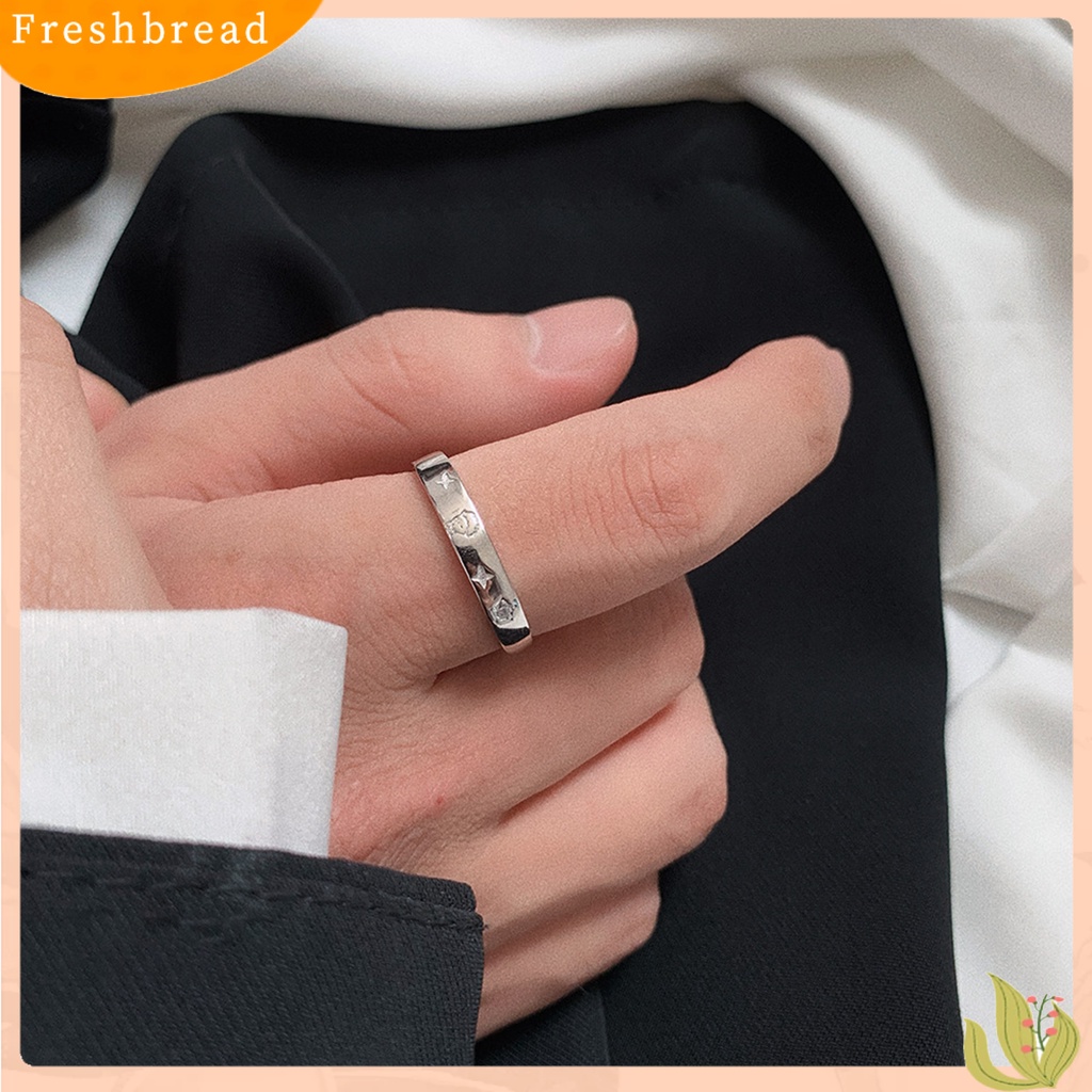 &lt; Freshbread &gt; Finger Band Adjustable Shiny Polishing Charming Flower Decor Dress Up Copper Light Mewah Cubic Zirconia Pasangan Terbuka Cincin Fashion Perhiasan
