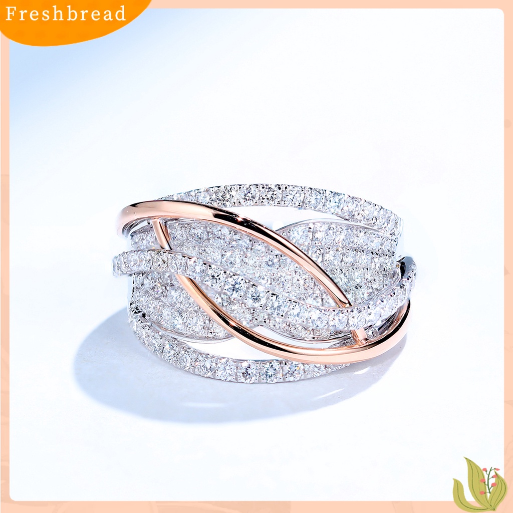 &lt; Freshbread &gt; Wanita Cincin Warna Kontras Memicu Memutar Berlian Imitasi Bertatahkan Pernikahan Cincin Perhiasan Perempuan