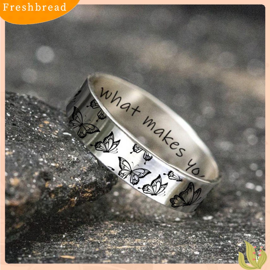 &lt; Freshbread &gt; Cincin Kupu-Kupu Ukir Vintage Trendi Paduan Kesederhanaan Chic Cincin Jari Hias Untuk Hadiah