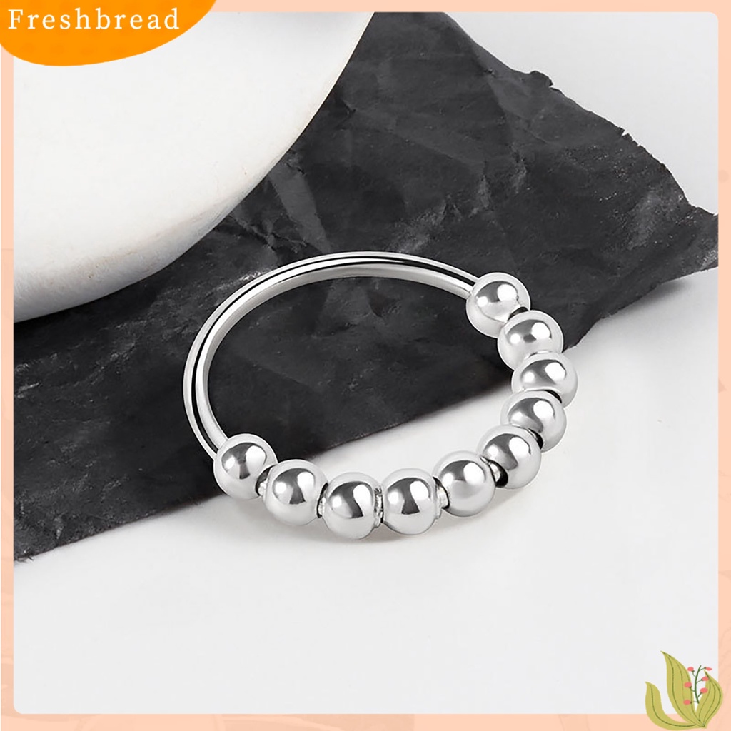 &lt; Freshbread &gt; Cincin Wanita Penghilang Stress Warna Solid Unisex Alloy Rotary Cool Men Circlet Hand Accessories