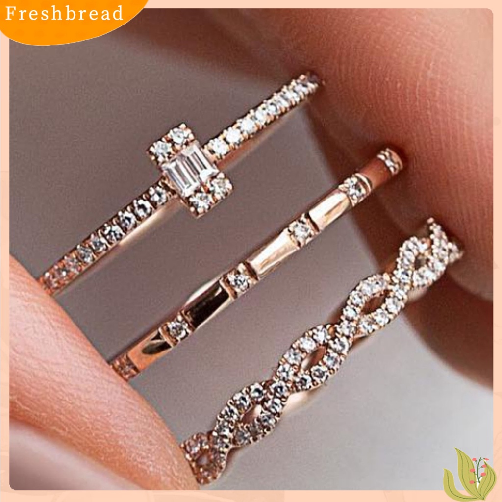 &lt; Freshbread &gt; 3Pcs/Set Ring Kit Hias Minimalis Set Cincin Jari Individualitas Khas Untuk Pakaian Sehari-Hari