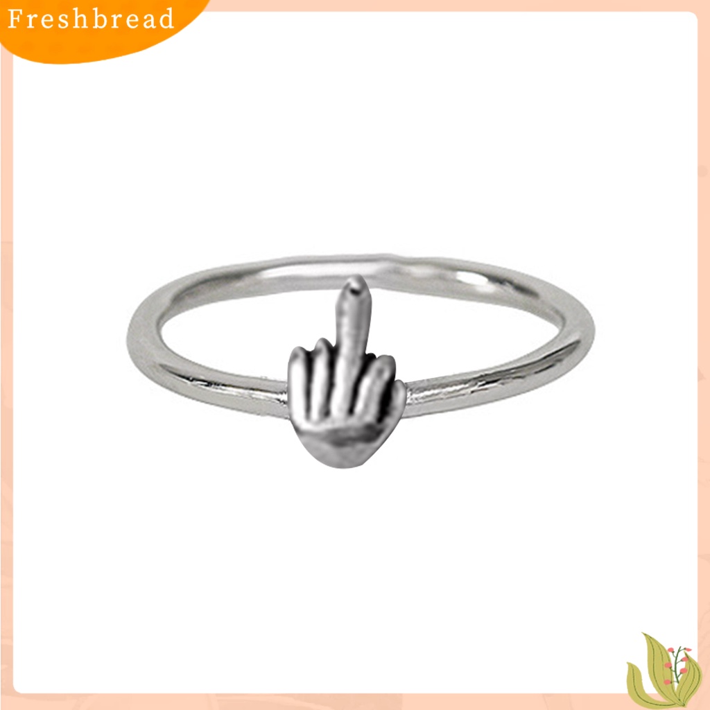 &lt; Freshbread &gt; Cincin Jari Tren Baru Hip Hop Punk Dipoles Hadiah Ramping Minimalis Lucu Jari Tengah Pria Wanita Cincin Fashion Perhiasan