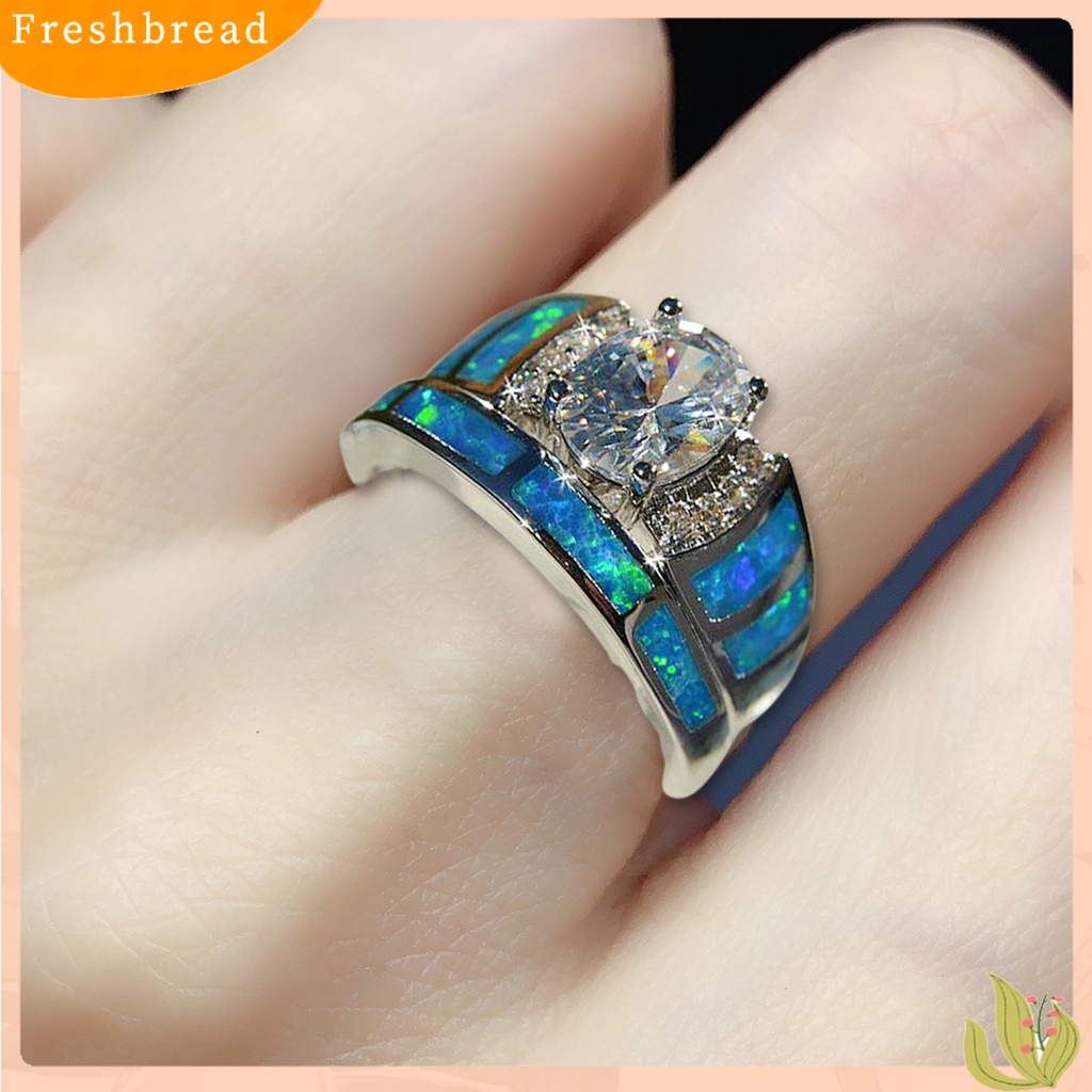 &lt; Freshbread &gt; 2 Pcs Knuckle Rings Bersinar Berlian Imitasi Geometris Buatan Batu Permata Electroplating Dekorasi Hypoallergenic Mewah Biru Cubic Zirconia Pernikahan Rings Wanita Perhiasan