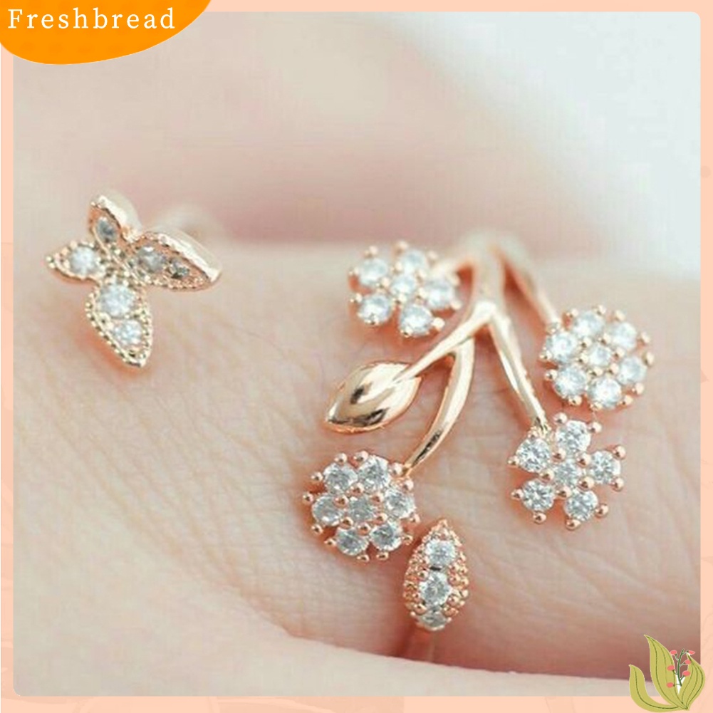 &lt; Freshbread &gt; Cincin Tunangan Desain Kupu-Kupu Perhiasan Silver Lovely Untuk Wanita Perempuan Lady