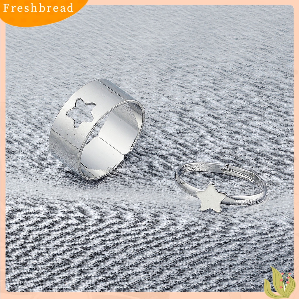 &lt; Freshbread &gt; 2Pcs Cincin Jari Pesawat Bintang Bulan Hollow Pria Wanita Vintage Butterflies Rings Untuk Pernikahan