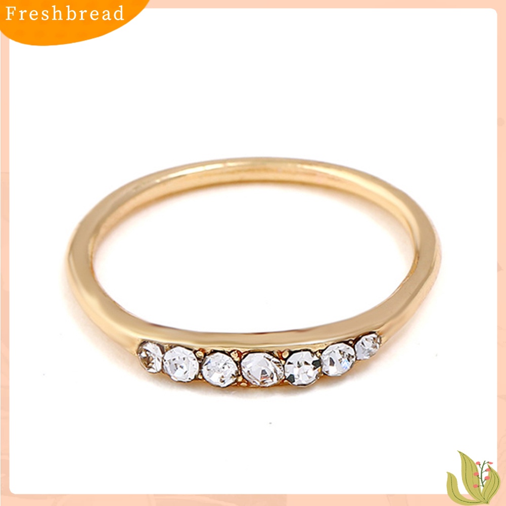 < Freshbread > Wanita Fashion Berlian Imitasi Bertatahkan Band Jari Cincin Pernikahan Pertunangan Perhiasan Hadiah
