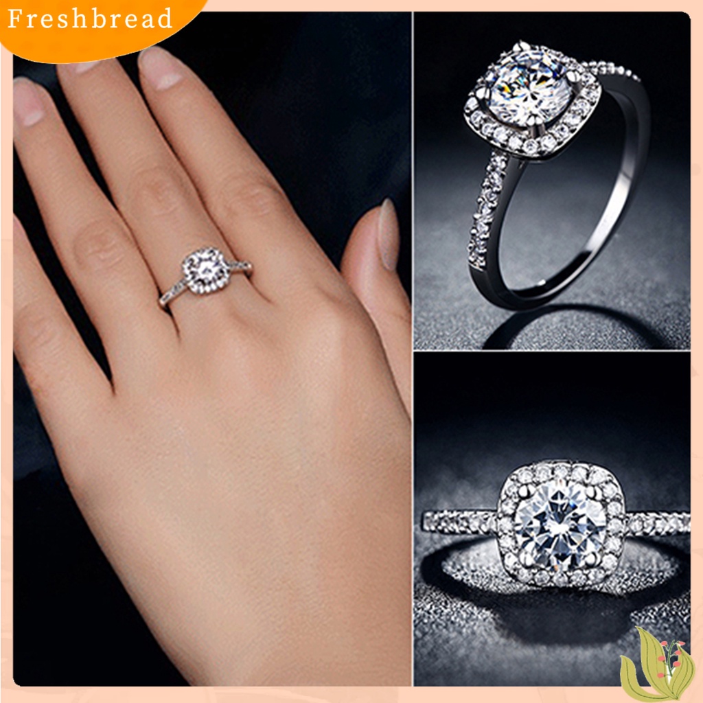 &lt; Freshbread &gt; Ring Cincin Kawin Ringan Lapis Emas Putih Bahan Alloy Lapis Emas Putih Untuk Pesta