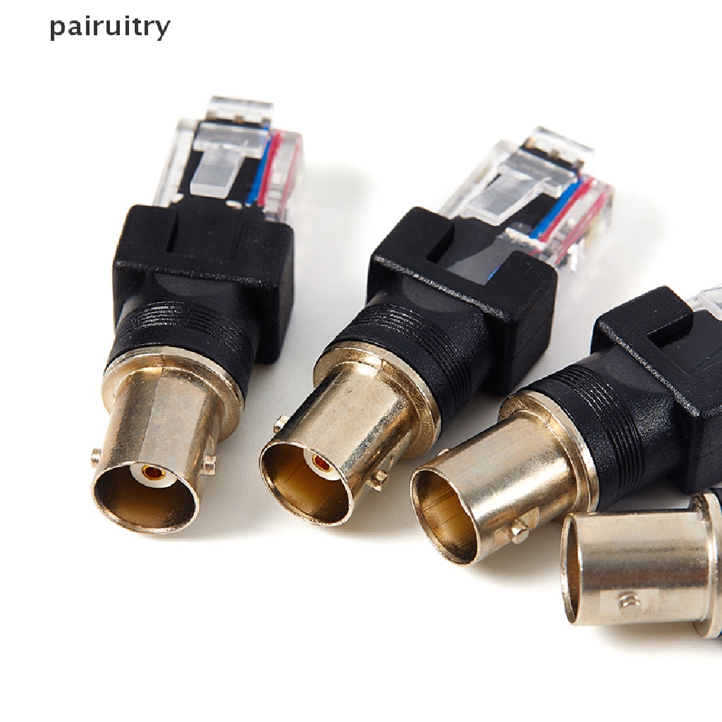 Prt 1Pc Konektor Hitam BNC Female Jack to RJ45 Male Plug RF Adapter Coaxial PRT