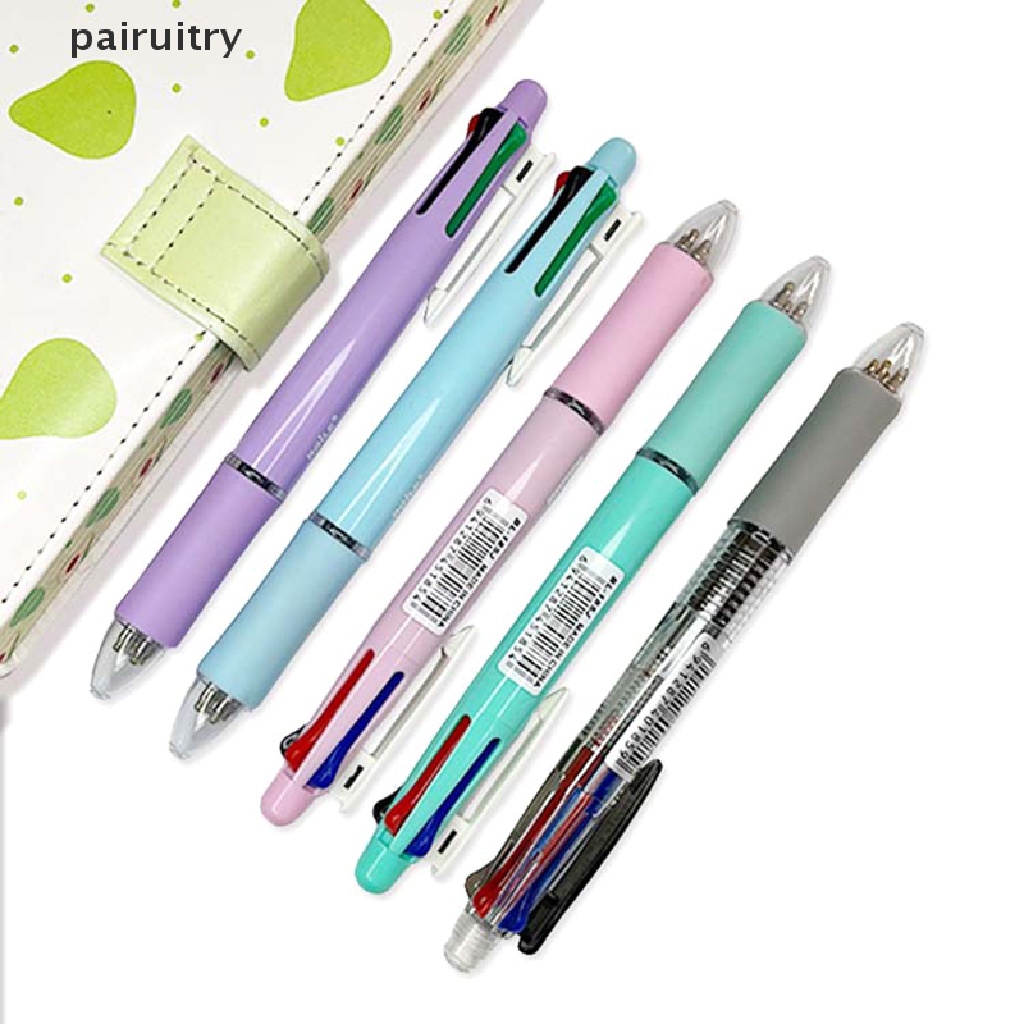 Prt 5in1 Multicolor Bolpoin Kreatif 4warna Ball Pen Refill Dan Pensil Lead Pen Kantor Sekolah Wrig Supply PRT