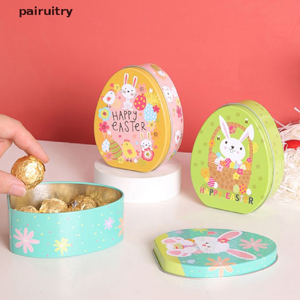 Prt Easter Box Candy Tin Tins Boxes Gift Cookie Storage Tinplatelids Telur Bunny Jar PRT