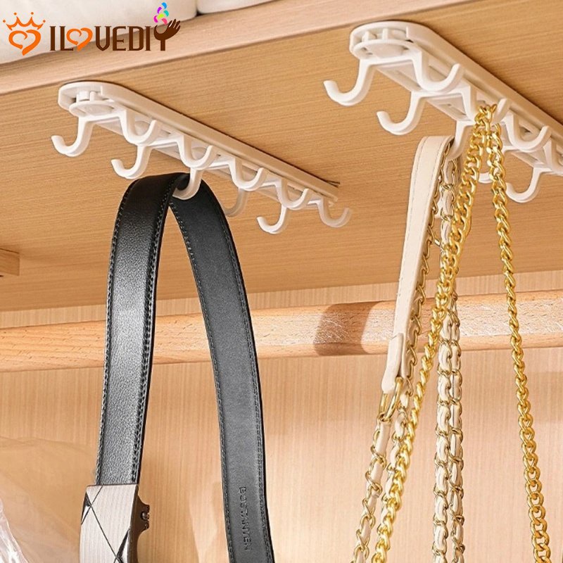 Hemat Tempat Barang Organizer Rak Multi scene Alat Penyimpanan Perekat Diri Kuat Rak Gantung Tarik Dua Baris Bentuk U Kait Handuk Cangkir Topi HandBag Holder