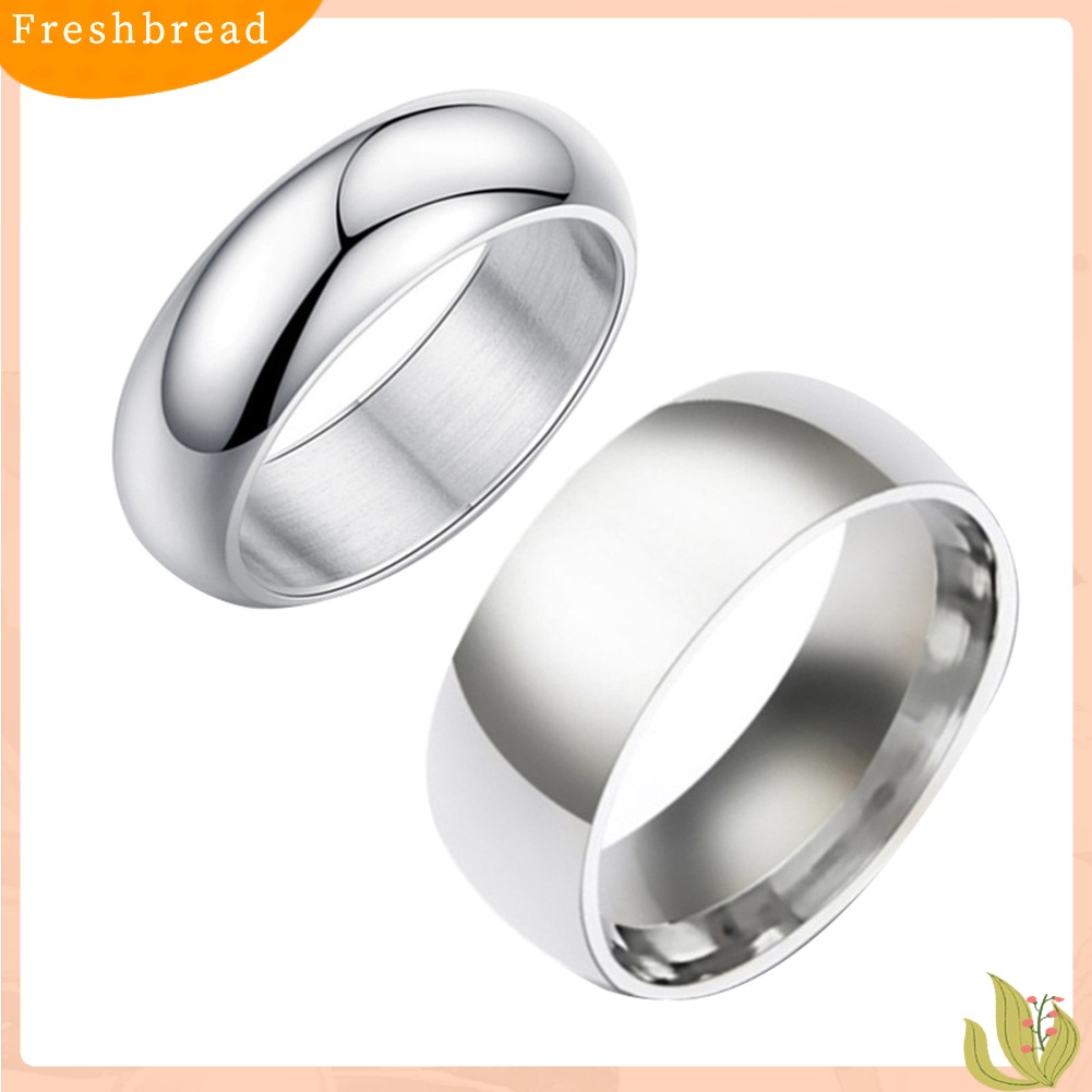 < Freshbread > Unisex Fashion Stainless Steel Pertunangan Pasangan Band Jari Cincin Perhiasan Hadiah
