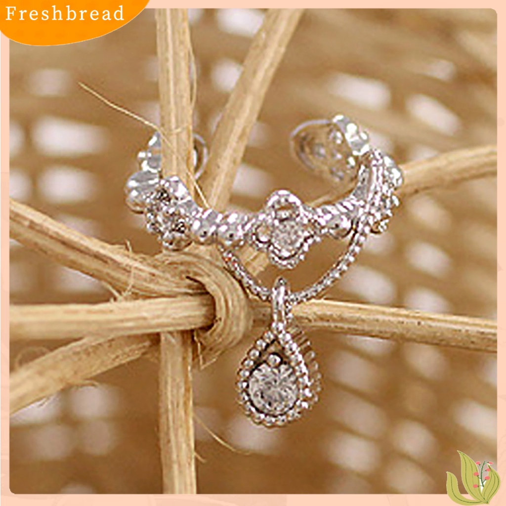 &lt; Freshbread &gt; 1Pc Ear Cuff Teardrop Pendant Hias Anting Tulang Rawan Wanita Tanpa Tindik Untuk Pesta Ulang Tahun