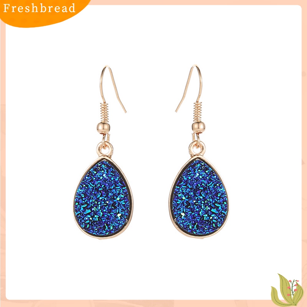 &lt; Freshbread &gt; Fashion Wanita Tetesan Air Drusy Menjuntai Kait Anting Hadiah Perhiasan Pesta Unik