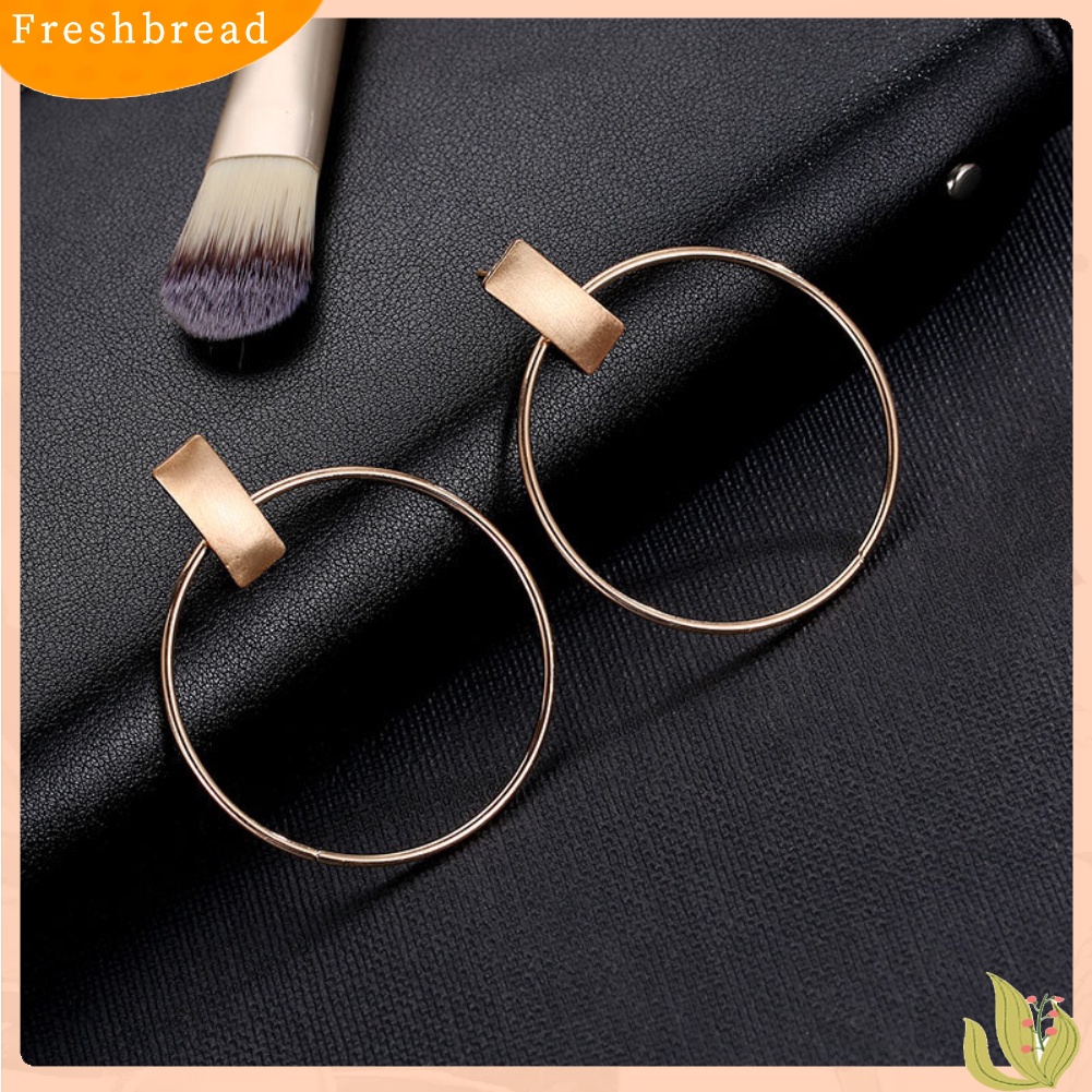 &lt; Freshbread &gt; Minimalis Wanita Lingkaran Besar Persegi Panjang Geometris Statement Stud Earrings Jewelry