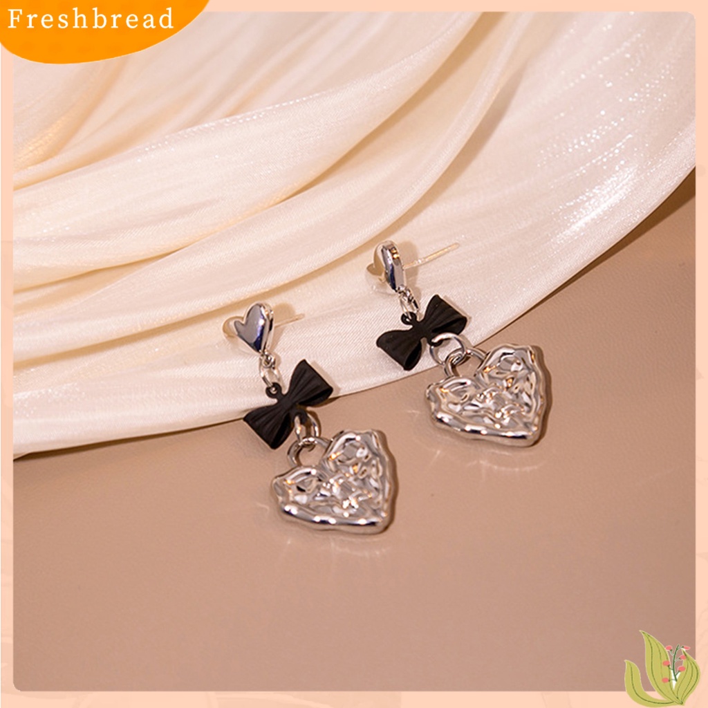 &lt; Freshbread &gt; 1pasang Drop Earrings Kepribadian Ikatan Simpul Gaya Korea Retro Embossment Cinta Hati Stud Earrings Perhiasan Aksesori