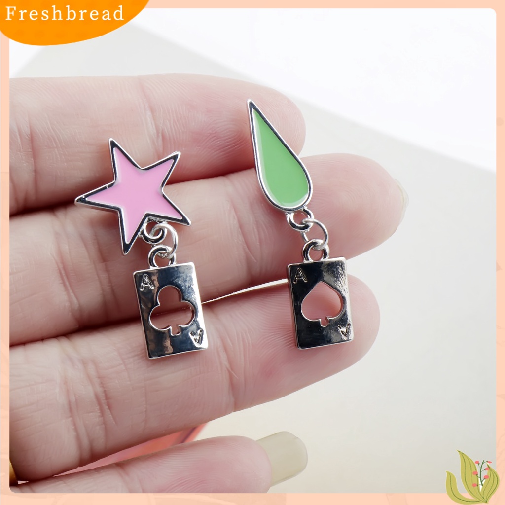 &lt; Freshbread &gt; Hunter Anime Cosplay Poker Joker Ear Stud Earring Untuk Aksesoris Perhiasan Hisoka