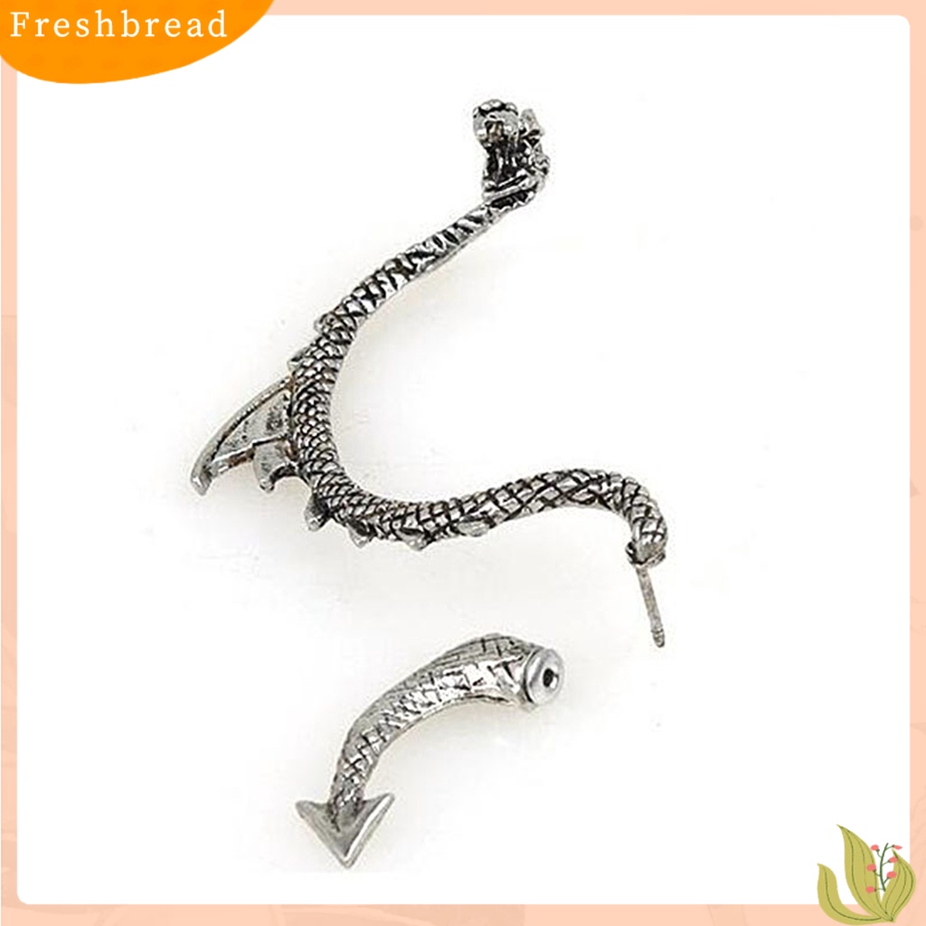 < Freshbread > 1Pc Anting Lilit Telinga Punk Retro Gaya Bahan Alloy Bentuk Naga