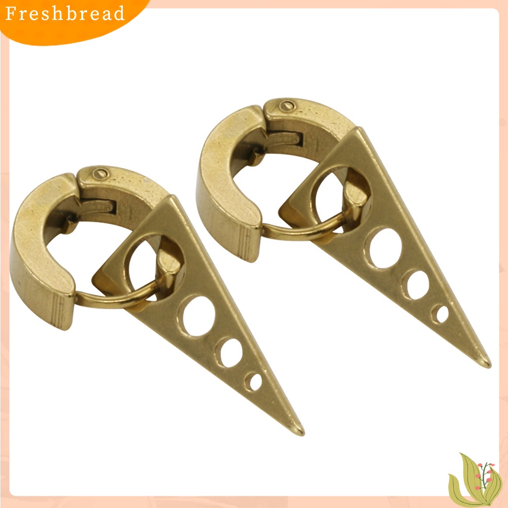 &lt; Freshbread &gt; Fashion Wanita Pria Keren Punk Stainless Steel Spike Ear Studs Huggie Earrings