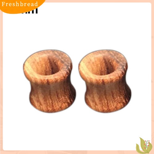 &lt; Freshbread &gt; Padat Organik Alami Double Flared Saddle Ear Plugs Meat Tunnels Hollow Gauge