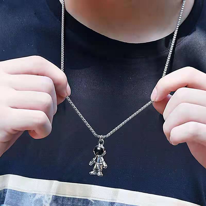 Kepribadian Astronot Liontin Kalung Untuk Wanita Pria Hip-hop Spacement Pasangan Kalung Perhiasan Kekasih BFF Hadiah