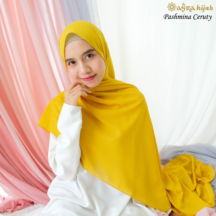 TERMURAH Asra Hijab Official - Pashmina Ceruty - Kuning