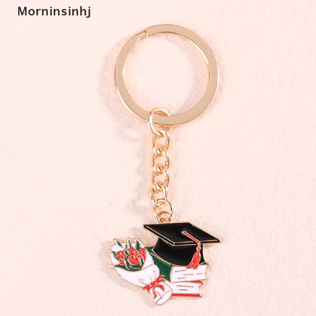 Mornin Indah Alloy Drip Oil A+100Bentuk Topi Sarjana Ch Gantungan Kunci Teks Inspiratif Berkah Keyring Hadiah Siswa Aksesoris id