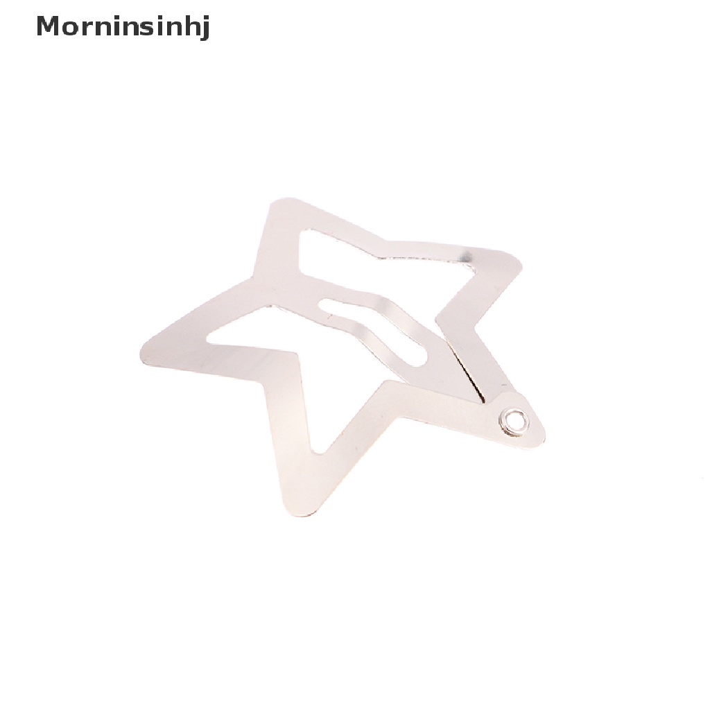 Mornin 4Pcs Jepit Rambut BB Bintang Warna Silver Minimalis Star Snap Hair Clip Untuk Anak Perempuan id